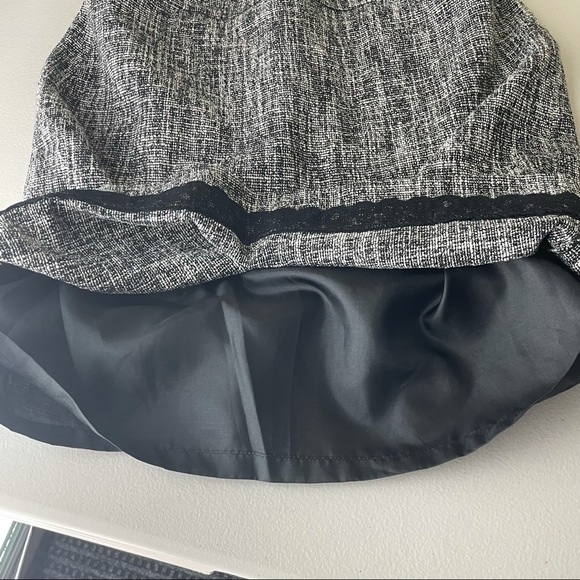 KATE SPADE JUDY PENCIL TWEED MINI SKIRT GREY BLACK WHITE HEATHER TWEED 8 - Picture 5 of 7